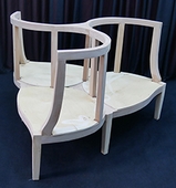 Fauteuil indiscret 3 places style Louis XVI sobre et raffiné MEUBLES DOBOIS
