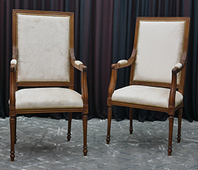 Chaise Jacob de Style Louis XVI avec Accoudoirs et dossier à la Reine 