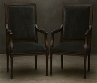 Chaise Jacob de Style Louis XVI avec Accoudoirs et dossier à la Reine 
