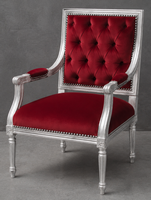 Chaise de style Jacob avec dossier garni et accoudoirs – LES MEUBLES DOBOIS