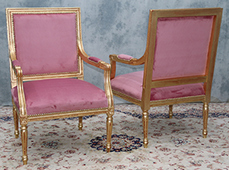 Fauteuil Jacob Louis XVI avec dossier rembourré - Meubles DOBOIS