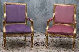 Fauteuil Jacob de style Louis XVI capitonné - Meubles DOBOIS