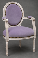 Chaise Médaillon avec accoudoirs en bois sculpté STYLE LOUIS XVI - LES MEUBLES DOBOIS