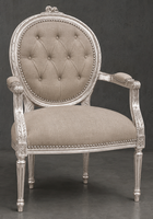 Fauteuil Médaillon Fleurette STYLE LOUIS XVI - LES MEUBLES DOBOIS