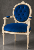 Fauteuil de salon Médaillon Fleurette sculpté - LES MEUBLES DOBOIS