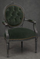 Fauteuil de bureau Médaillon Fleurette STYLE LOUIS XVI - LES MEUBLES DOBOIS