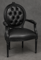 Chaise avec accoudoirs Médaillon Fleurette - LES MEUBLES DOBOIS