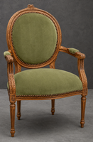 Fauteuil de salon Médaillon Fleurette STYLE LOUIS XVI - LES MEUBLES DOBOIS
