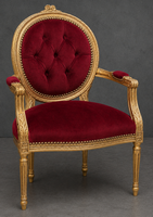 Chaise Médaillon Fleurette avec accoudoirs - LES MEUBLES DOBOIS