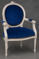 Fauteuil de bureau Médaillon Fleurette avec accoudoirs - LES MEUBLES DOBOIS