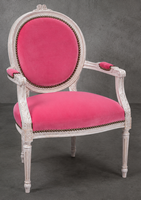 Fauteuil Médaillon Fleurette pour salon STYLE LOUIS XVI - LES MEUBLES DOBOIS