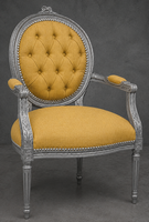 Fauteuil de bureau Médaillon Fleurette STYLE LOUIS XVI - LES MEUBLES DOBOIS