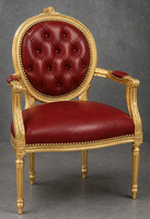 Chaise avec accoudoirs Médaillon Fleurette - LES MEUBLES DOBOIS