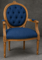 Fauteuil Médaillon Fleurette STYLE LOUIS XVI - LES MEUBLES DOBOIS