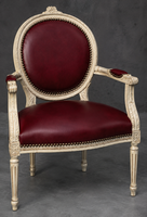 Fauteuil de salon Médaillon Fleurette sculpté - LES MEUBLES DOBOIS