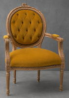 Fauteuil de bureau Médaillon Fleurette STYLE LOUIS XVI - LES MEUBLES DOBOIS