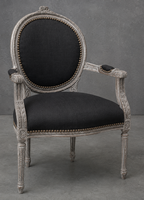 Fauteuil de salon Médaillon Fleurette STYLE LOUIS XVI - LES MEUBLES DOBOIS