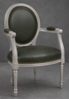 Fauteuil Médaillon moderne à dossier ovale STYLE LOUIS XVI - LES MEUBLES DOBOIS