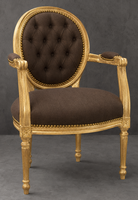 Fauteuil de salon Médaillon moderne STYLE LOUIS XVI - LES MEUBLES DOBOIS