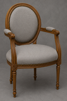 Fauteuil Médaillon moderne à dossier ovale STYLE LOUIS XVI - LES MEUBLES DOBOIS