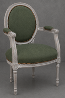 Fauteuil Médaillon moderne en bois sculpté STYLE LOUIS XVI - LES MEUBLES DOBOIS