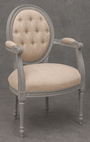 Fauteuil Médaillon moderne à dossier ovale STYLE LOUIS XVI - LES MEUBLES DOBOIS