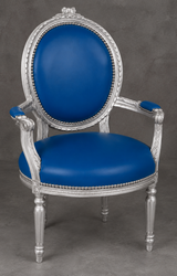 Grand fauteuil Médaillon Louis XVI, velours vert foncé et bois doré à la feuille – LES MEUBLES DOBOIS