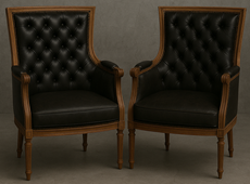 Fauteuil style Empire en velours rouge impérial et bois sculpté - Meubles DOBOIS
