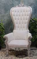 Fauteuil Trône Baroque majestueux avec bois doré - Fabrication artisanale Meubles Dobois