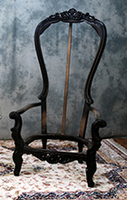 Fauteuil Trône Baroque noir et or luxueux - Meubles Dobois