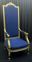 Fauteuil Trône Royal baroque tapissé de velours - Meubles Dobois