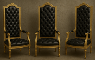 Fauteuil Trône Baroque royal sculpté - Fabrication sur mesure Meubles Dobois