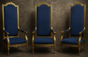 Fauteuil Trône de Style Baroque doré - Artisan ébéniste Meubles Dobois