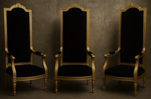 Fauteuil Trône Baroque majestueux sculpté à la main - Meubles Dobois