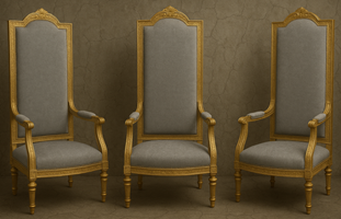 Fauteuil Trône Baroque royal en bois massif sculpté - Meubles Dobois