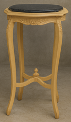 Guéridon rond style Louis XV en bois doré et marbre blanc - Meubles Dobois