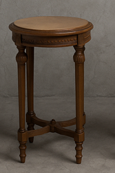 Guéridon ancien de style Louis XVI en acajou avec dessus en marbre noir - Meubles Dobois