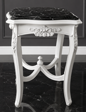 Guéridon rond de style Louis XV plateau marbre blanc