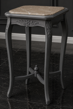 Guéridon Louis XV pieds cambrés plateau marbre noir