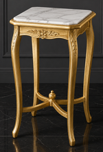 Sellette de style Louis XV bois noir plateau marbre