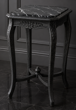 Sellette baroque Louis XV laquée blanche plateau marbre