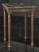 Guéridon de style Louis XVI doré plateau marbre rouge