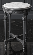 Guéridon rond de style Louis XVI plateau marbre noir