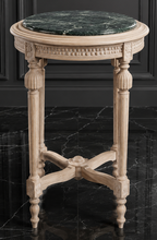 Guéridon rond Louis XVI plateau marbre crème