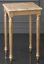 Guéridon sellette carrée Louis XVI en bois naturel