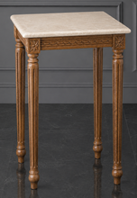 Guéridon carré Louis XVI en bois doré sculpté main