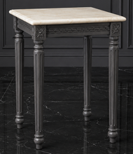 Sellette carrée de style Louis XVI plateau en marbre noir