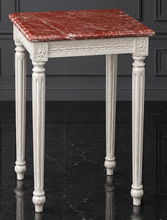 Sellette Louis XVI carrée plateau en marbre beige