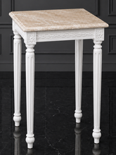 Sellette carrée de style Louis XVI marbre beige et bois doré