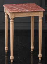 Sellette de style Louis XVI bois cérusé plateau marbre